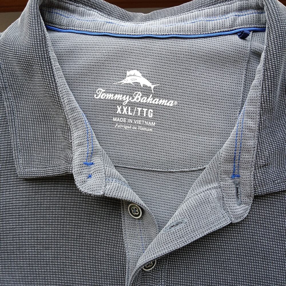 Tommy Bahama Paradiso Cove Long-Sleeve Polo XXL Big &Tall tencel blend dark grey - Picture 8 of 15